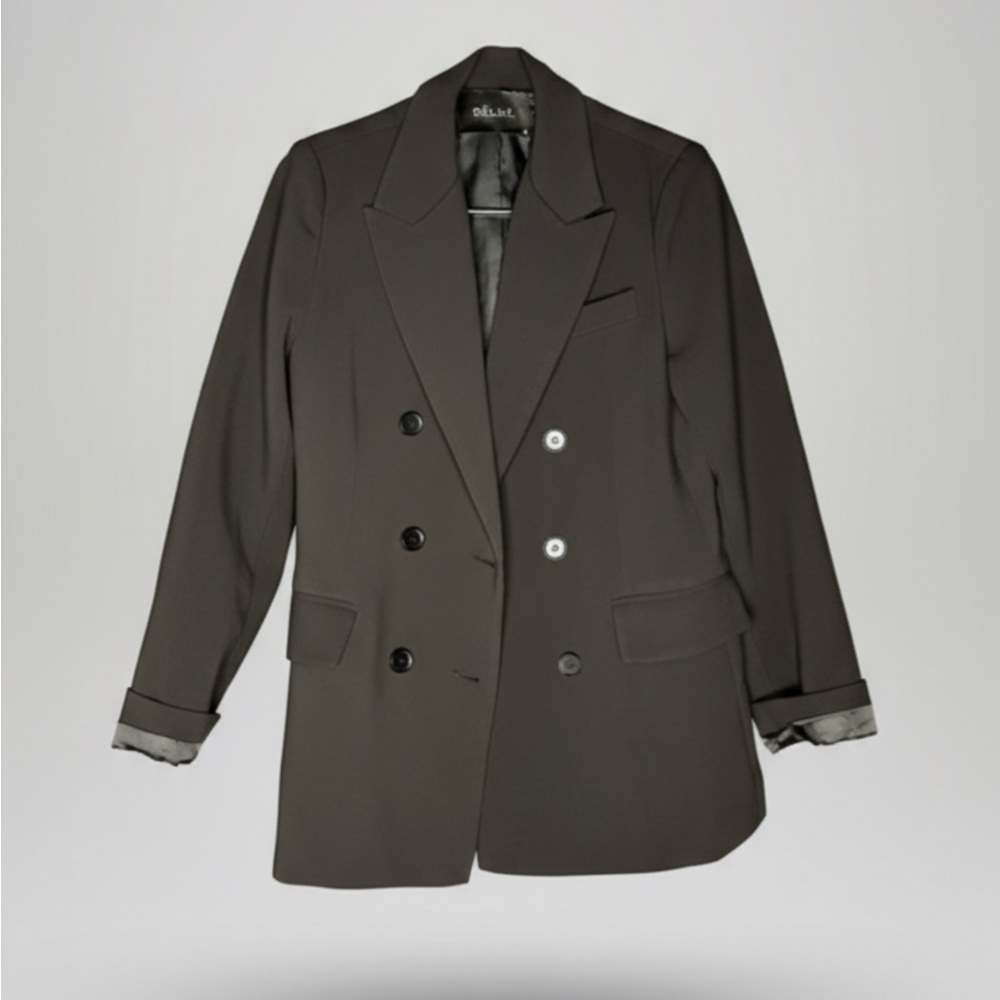 Deluc - Charcoal Double-Breasted Blazer size Women's XS